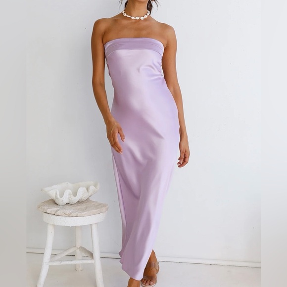 Fortunate One Dresses & Skirts - Satin Maxi Lavender Dress